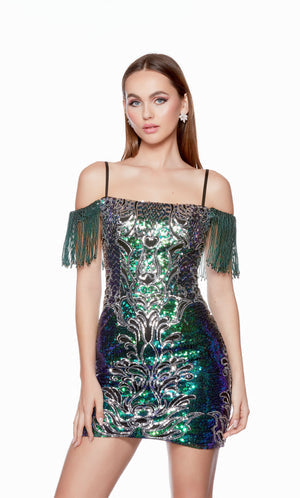 UNK-4636. Short, Off The Shoulder, Straight image 3