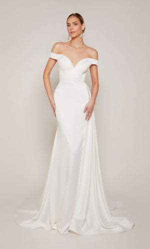 UNK-7098. Long, Off The Shoulder, Fit N Flare image 4