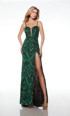 UNK-61481. Long, Plunging Neckline, Straight image 4