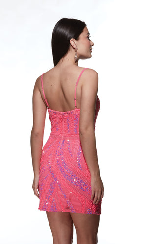 UNK-4879. Short, Plunging Neckline, Straight image 10
