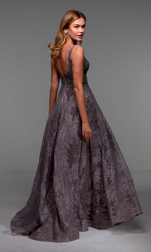 UNK-27552. Long Pretty Dresses, V-neck, A-line image 1