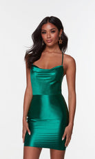 UNK-4528. Short, Cowl Neck, Straight, Strappy Back image 6