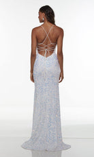 UNK-61181. Long Strappy Back Dress, Square Neckline, Straight image 8