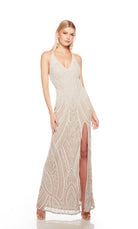 UNK-88008. Long, V Neckline, Straight, Open Back image 0