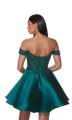 UNK-3141. Short, Off The Shoulder, A-line, Closed Back image 3