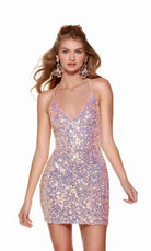 UNK-4770. Short, V-neck, Straight, Open Back image 3