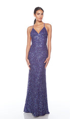 UNK-88009. Long, V Neckline, Straight, Open Back image 0