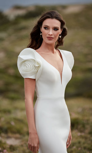 UNK-7066. Long, Plunging Neckline, Fit N Flare image 0