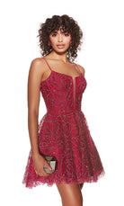 UNK-3771. Short, Plunging Neckline, A-line image 5