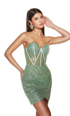 UNK-4826. Short, Sweetheart Neckline, Straight image 3