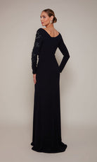 UNK-27675. Long, V-neck, Straight, Closed Back image 1