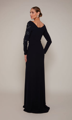 UNK-27675. Long, V-neck, Straight, Closed Back image 1