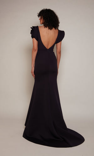 UNK-7066. Long, Plunging Neckline, Fit N Flare image 6