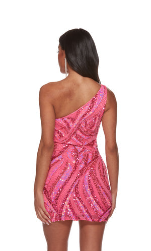 UNK-4641. Short, One Shoulder, Straight, Closed Back image 1