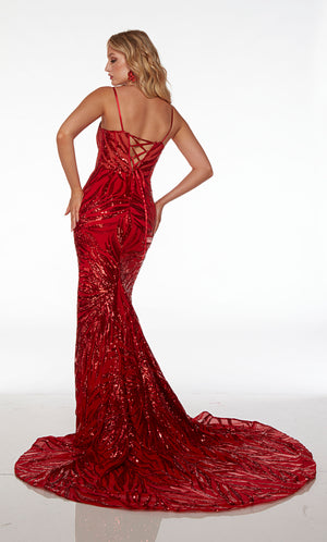 UNK-61565. Long, Plunging Neckline, Fit N Flare image 4