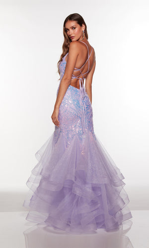 UNK-61404. Long, V Neck, Mermaid, Strappy Back image 1