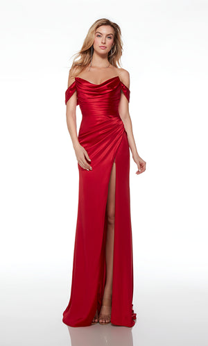 UNK-61571. Long, Off The Shoulder Neckline, Fit N Flare image 10
