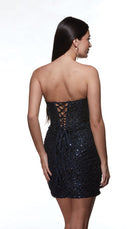 UNK-4827. Short, Strapless, Straight, Lace-up Back image 6