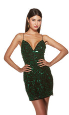 UNK-4841. Short, V-neck, Straight, Strappy Back image 4