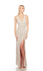 UNK-88008. Long, V Neckline, Straight, Open Back image 2