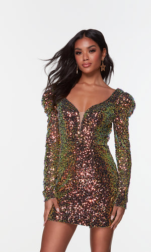 UNK-4540. Short, Plunging Neckline, Straight image 0
