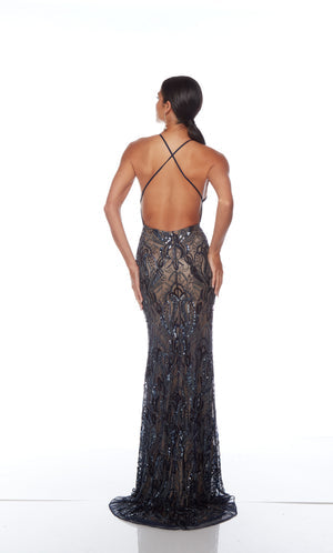 UNK-88006. Long, V Neckline, Straight, Open Back image 11