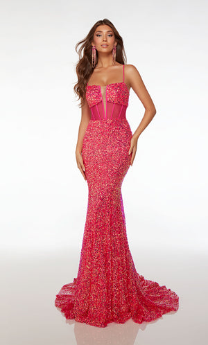 UNK-61503. Long, Plunging Neckline, Fit And Flare image 0