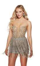 UNK-4943. Short, Strapless, Straight, Closed Back image 4
