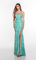 UNK-61407. Long, Plunging Neckline, Straight image 2