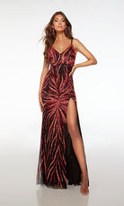 UNK-61694. Long, V-neck, Straight, Cut Out Back image 4