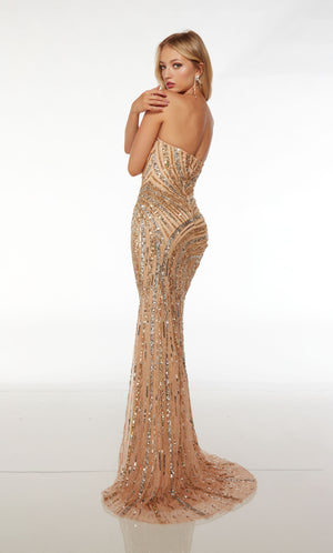 UNK-61678. Long, Strapless Neckline, Straight image 4