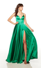 UNK-1748. Long, Plunging Neckline, A-line, Strappy Back image 8