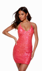 UNK-4661. Short, V-neck, Straight, Open Back image 1