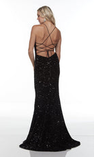 UNK-61181. Long Strappy Back Dress, Square Neckline, Straight image 4