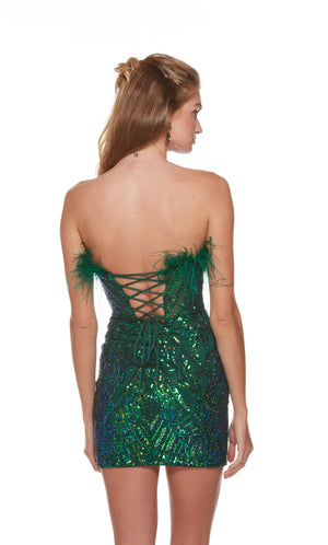 UNK-4637. Short, Strapless, Straight, Lace-up Back image 1