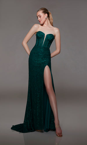 UNK-1804. Long, Sweetheart Neckline, Straight image 2