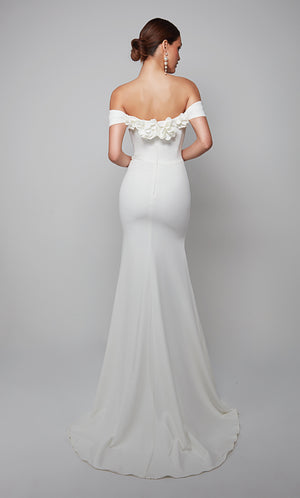 UNK-7062. Long, Off The Shoulder, Mermaid, Closed Back image 2