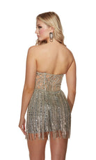 UNK-4943. Short, Strapless, Straight, Closed Back image 2