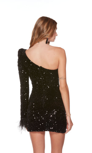 UNK-4793. Short, One Shoulder, Straight, Closed Back image 1