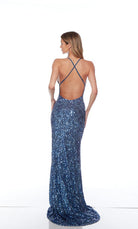 UNK-88009. Long, V Neckline, Straight, Open Back image 3