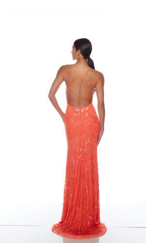 UNK-88006. Long, V Neckline, Straight, Open Back image 14
