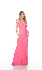 UNK-88009. Long, V Neckline, Straight, Open Back image 7