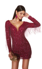 UNK-4873. Short, Plunging Neckline, Straight, Open Back image 10