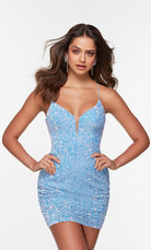 UNK-4597. Short, Plunging Neckline, Straight image 2
