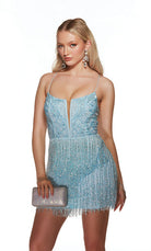 UNK-4807. Short, Plunging Neckline, Straight image 5