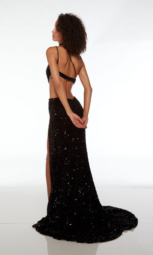 UNK-61707. Long, One Shoulder, Fit N Flare, Open Back image 1