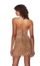 UNK-4801. Short, V-neck, Straight, Strappy Back image 4
