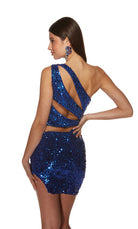 UNK-4911. Short, One Shoulder, Straight, Cutout Back image 1