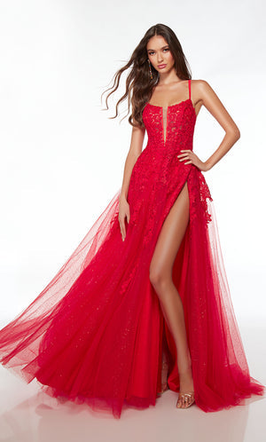 UNK-61477. Long, Plunging Neckline, A-line image 3