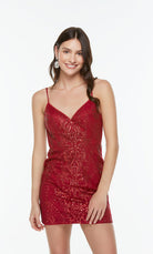 UNK-4515. Short, V-neck, Straight, Strappy Back image 7